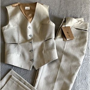 Burberry single breasted vest and pant set